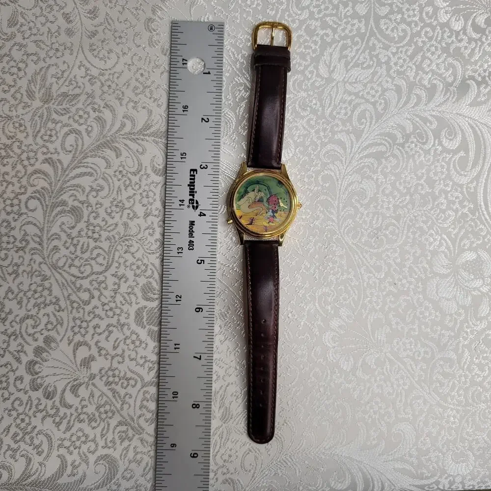 VTG Disney leather watch Fossil Mickey Mouse‎ Classic Adventures Lonesome Ghost